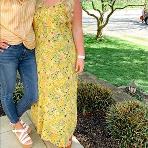 Yellow floral maxi dress
